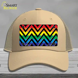 Rainbow Black Chevron Novelty License Plate Hat Mesh / Khaki