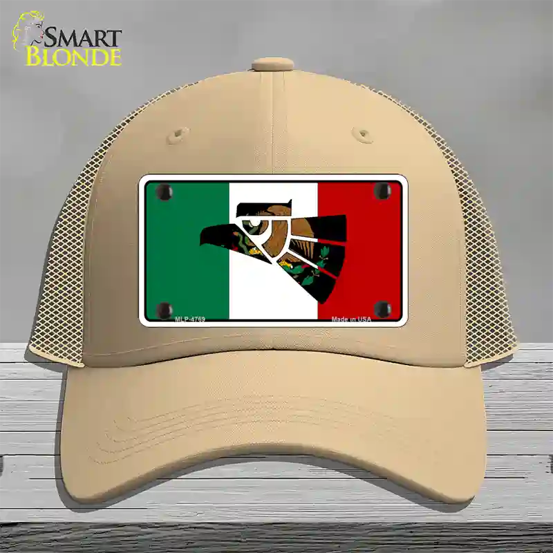 Made In Mexico Flag Novelty License Plate Hat Mesh / Khaki