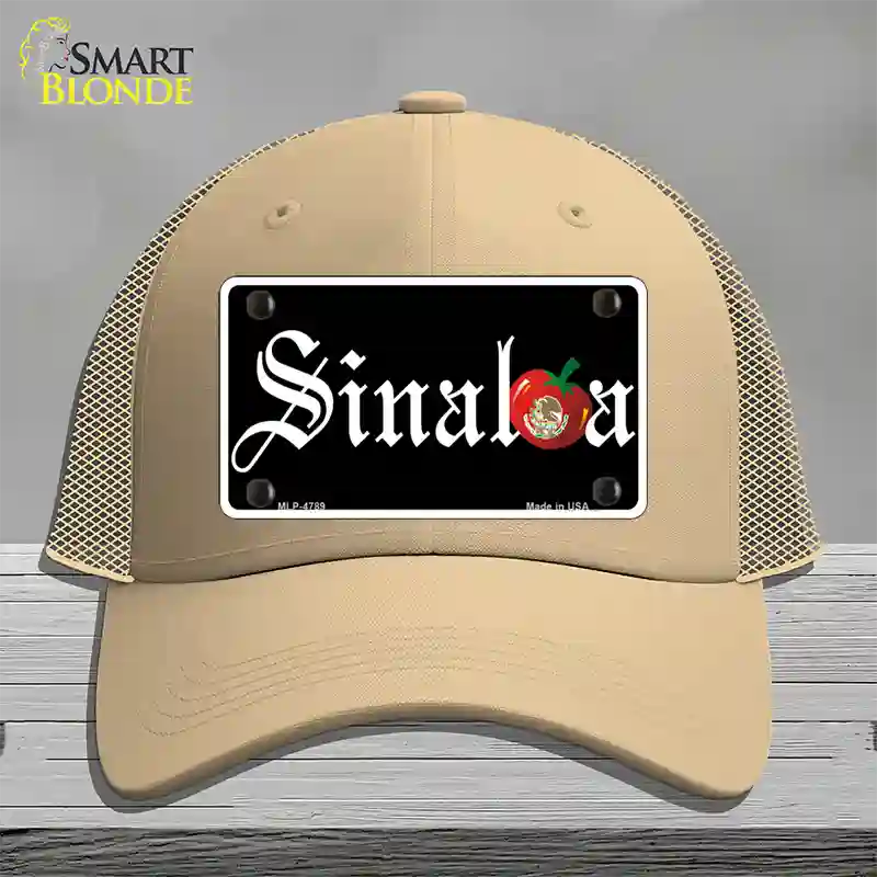 Sinaloa Black Novelty License Plate Hat Mesh / Khaki