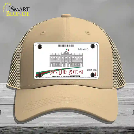 San Luis Potosi Mexico Novelty License Plate Hat Mesh / Khaki