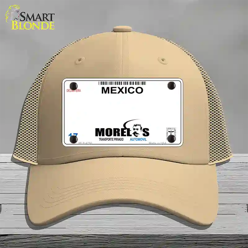 Morelos Mexico Novelty License Plate Hat Mesh / Khaki