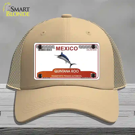 Quintana Roo Mexico Novelty License Plate Hat Mesh / Khaki