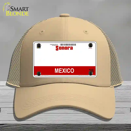 Sonora Mexico Novelty License Plate Hat Mesh / Khaki