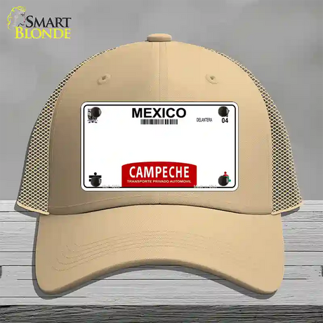 Campeche Mexico Blank Novelty License Plate Hat Mesh / Khaki