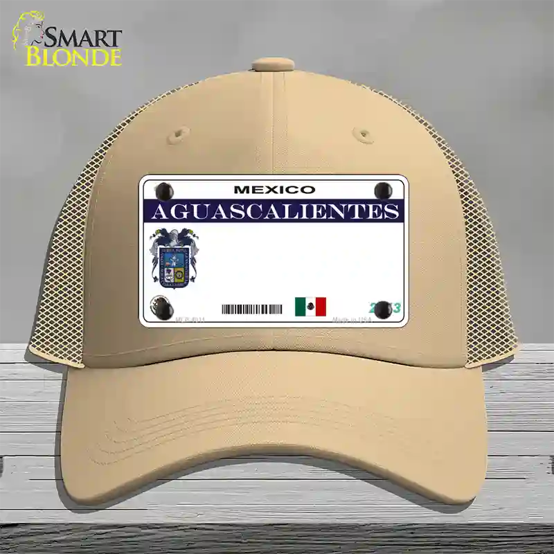 Aguascalientes Mexico Novelty License Plate Hat Mesh / Khaki