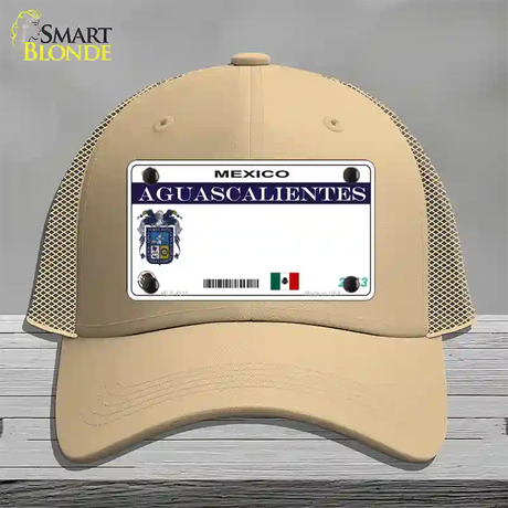 Aguascalientes Mexico Novelty License Plate Hat Mesh / Khaki