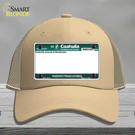 Coahuila Mexico Novelty License Plate Hat Mesh / Khaki