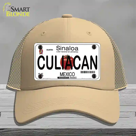 Culiacan Mexico Novelty License Plate Hat Mesh / Khaki