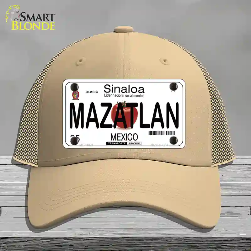 Mazatlan Mexico Novelty License Plate Hat Mesh / Khaki