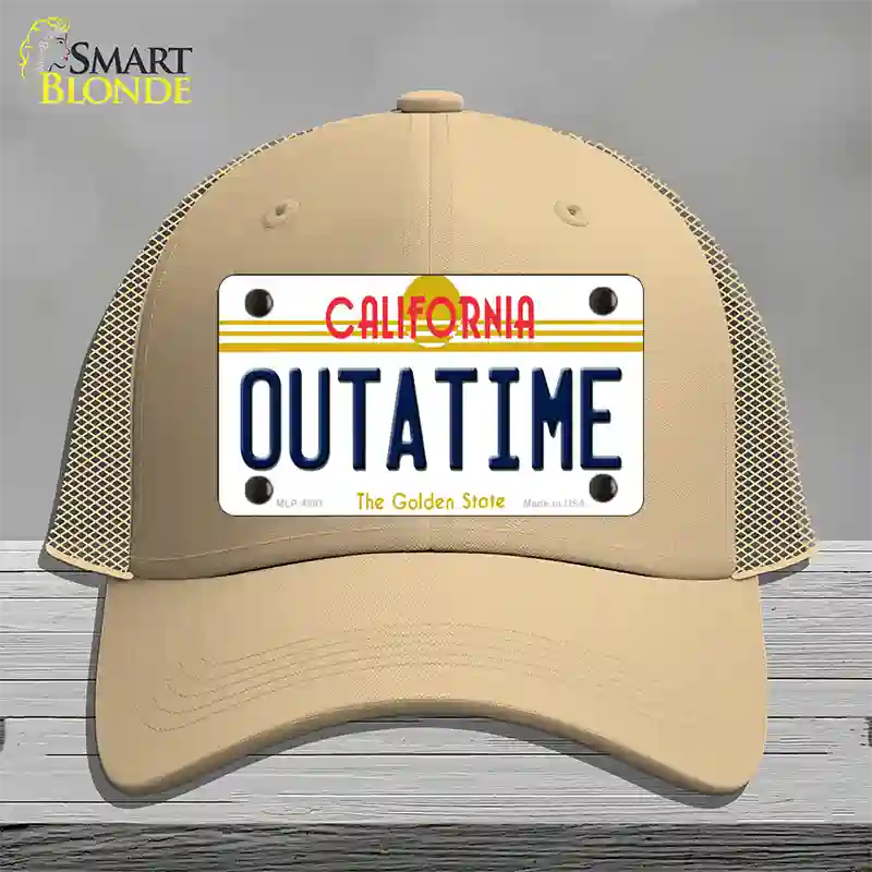 California Outtatime Novelty License Plate Hat Mesh / Khaki