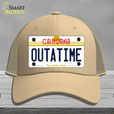 California Outtatime Novelty License Plate Hat Mesh / Khaki