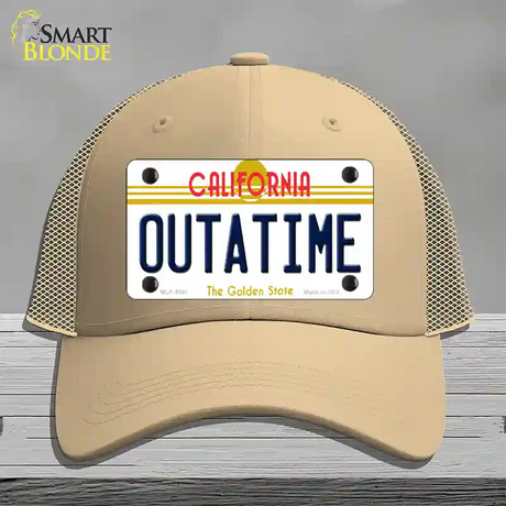 California Outtatime Novelty License Plate Hat Mesh / Khaki