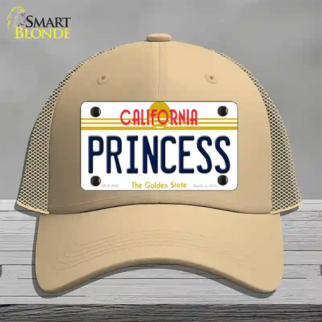 Princess California Novelty License Plate Hat Mesh / Khaki