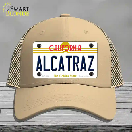 Alcatraz California Novelty License Plate Hat Mesh / Khaki