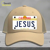 Jesus California Novelty License Plate Hat Mesh / Khaki