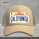 California Novelty License Plate Hat Mesh / Khaki