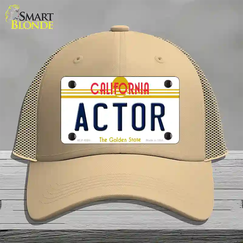 Actor California Novelty License Plate Hat Mesh / Khaki