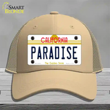 Paradise California Novelty License Plate Hat Mesh / Khaki