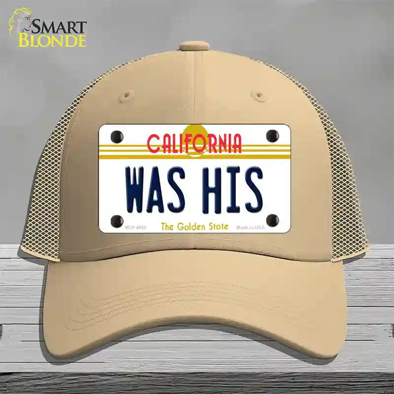 Was His California Novelty License Plate Hat Mesh / Khaki