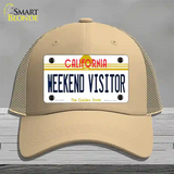 Weekend Vistor California Novelty License Plate Hat Mesh / Khaki