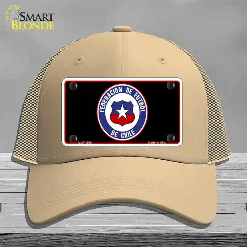 Federacion De Futbol De Chili Flag Novelty License Plate Hat Mesh / Khaki