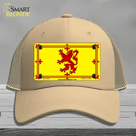 Scotland Lion Flag Novelty License Plate Hat Mesh / Khaki