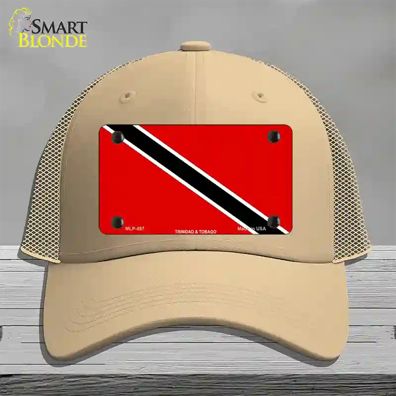 Trinidad Tobago Flag Novelty License Plate Hat Mesh / Khaki