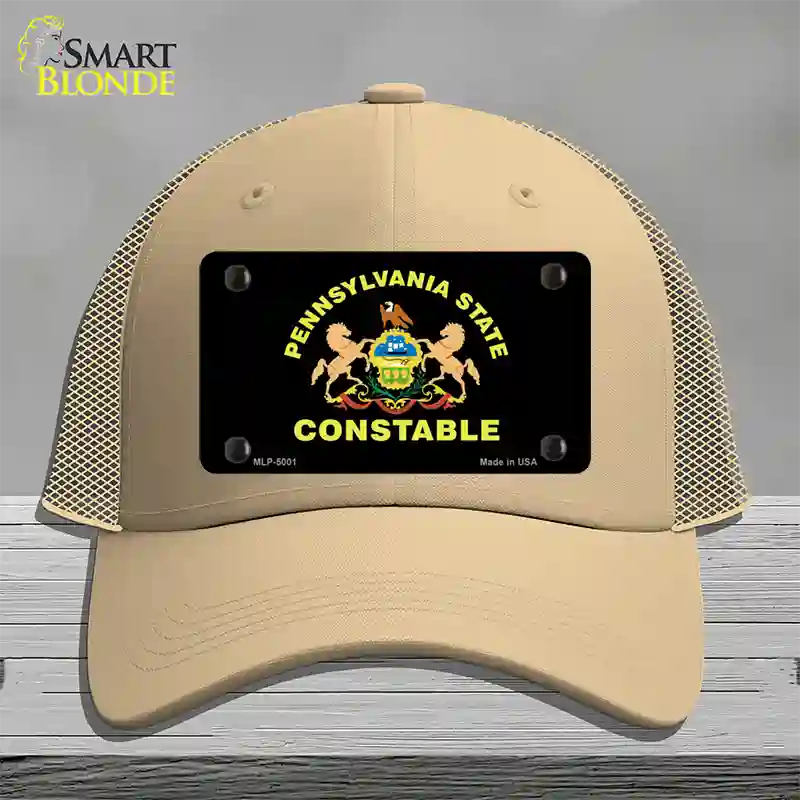 PA Constable Star Seal Novelty License Plate Hat Mesh / Khaki