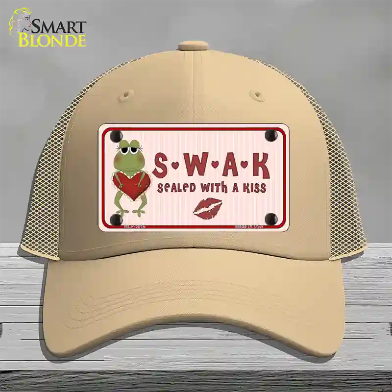 S.W.A.K. Valentine Frog Novelty License Plate Hat Mesh / Khaki