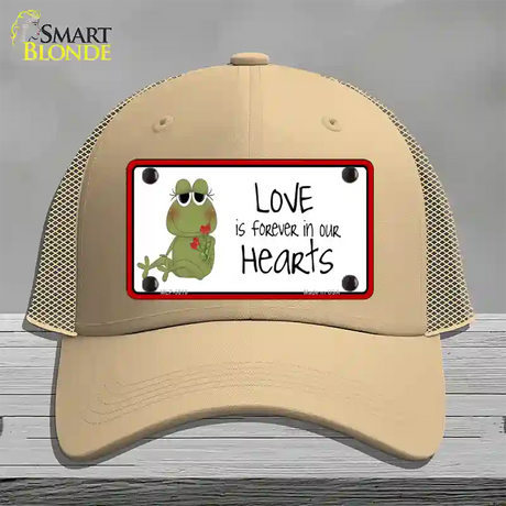 Love In Our Hearts Frog Novelty License Plate Hat Mesh / Khaki