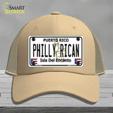 Philly Rican Puerto Rico Novelty License Plate Hat Mesh / Khaki