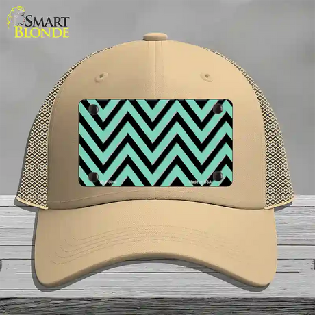 Mint Black Chevron Novelty License Plate Hat Mesh / Khaki