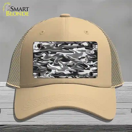 Grey Camouflage Novelty License Plate Hat Mesh / Khaki