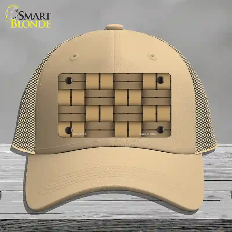 Weave Tan Novelty License Plate Hat Mesh / Khaki