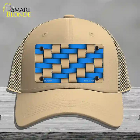 Weave Blue & Tan Novelty License Plate Hat Mesh / Khaki