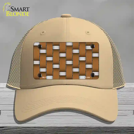 Weave Brown & Gray Novelty License Plate Hat Mesh / Khaki