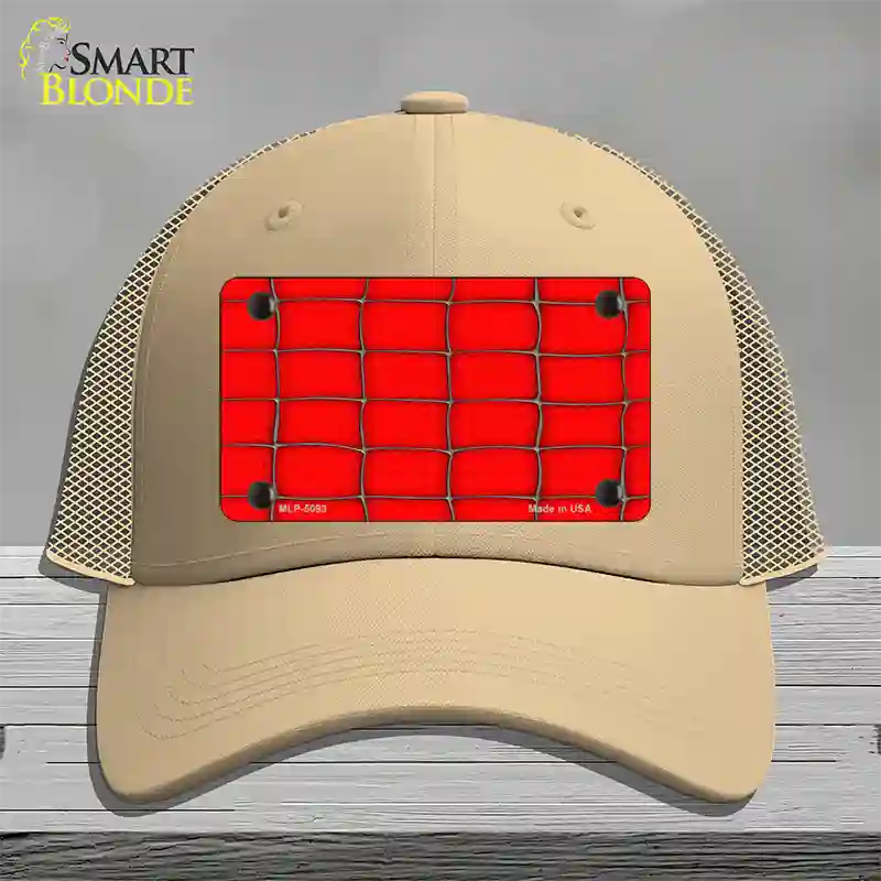 Web Red Novelty License Plate Hat Mesh / Khaki