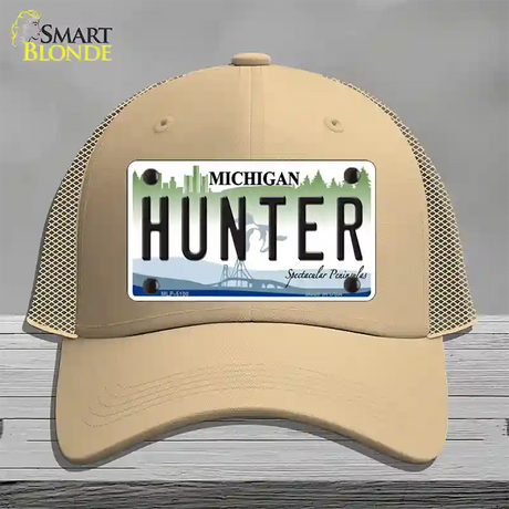 Hunter Michigan State Novelty License Plate Hat Mesh / Khaki