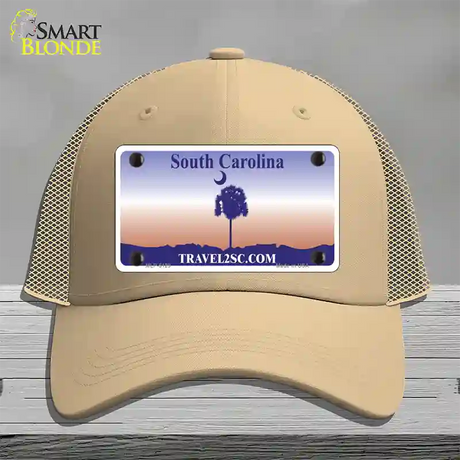 South Carolina Blank Novelty License Plate Hat Mesh / Khaki