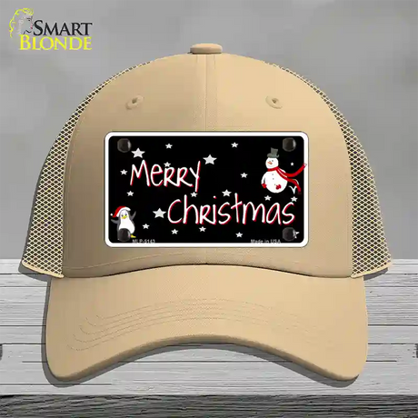 Merry Christmas Novelty License Plate Hat Mesh / Khaki