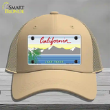 California Lake Tahoe State Blank Novelty License Plate Hat Mesh / Khaki