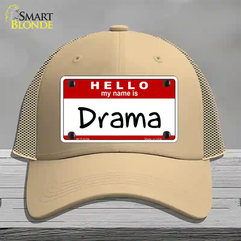 My Name Is Drama Novelty License Plate Hat Mesh / Khaki