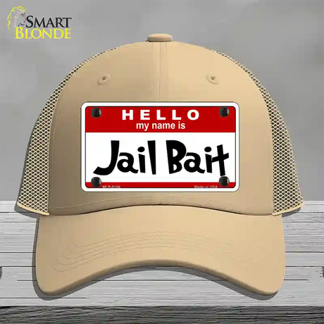 Jail Bait Novelty License Plate Hat Mesh / Khaki