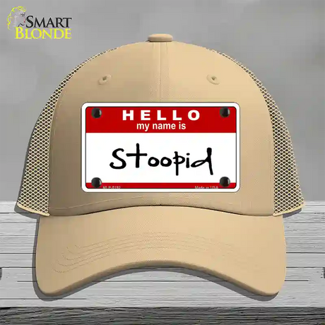 Stoopid Novelty License Plate Hat Mesh / Khaki