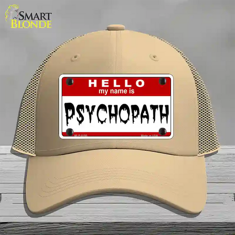 Psychopath Novelty License Plate Hat Mesh / Khaki