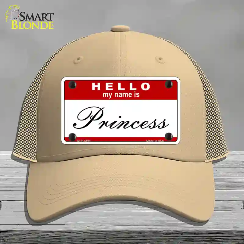 My Name Is Princess Novelty License Plate Hat Mesh / Khaki