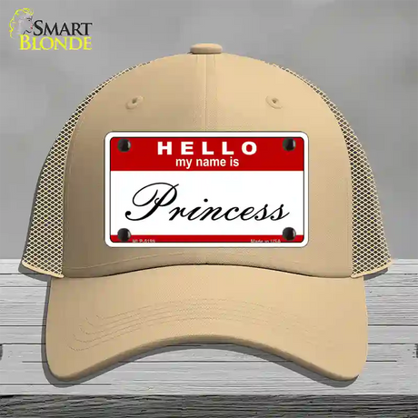 My Name Is Princess Novelty License Plate Hat Mesh / Khaki