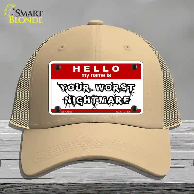 Your Worst Nightmare Novelty License Plate Hat Mesh / Khaki