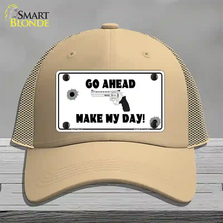 Go Ahead Make My Day Novelty License Plate Hat Mesh / Khaki