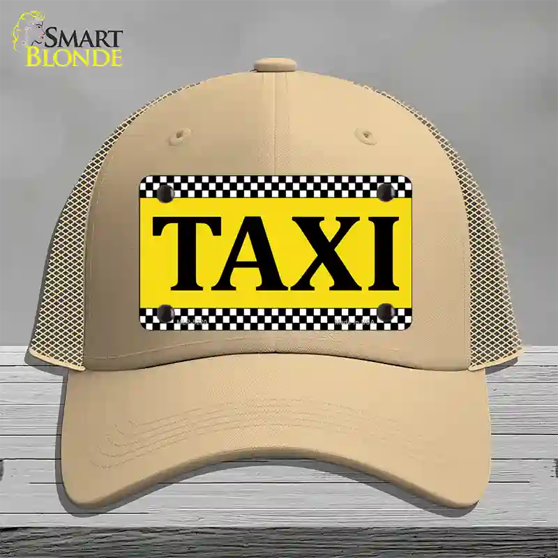 Taxi Novelty License Plate Hat Mesh / Khaki